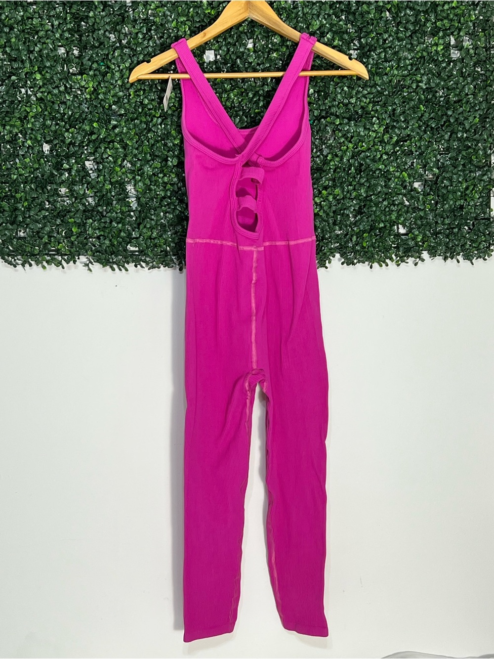 Free People NWT Women's Pink Ribbed Jumpsuit Free Throw Onesie Large - Picture 4 of 13